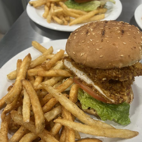 Chicken Sandwich and Fries